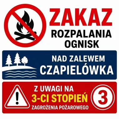 Nad zalewem nie wolno rozpalać ognisk. Wysokie zagrożenie pożarowe