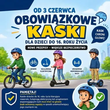 Bez kasku nie ruszą - od 3 czerwca nowy obowiązek dla najmłodszych