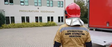Niezidentyfikowana przesyłka w prokuraturze. Strażacy ćwiczyli reakcję