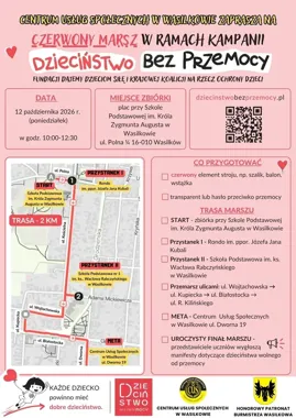 Dwa kilometry sprzeciwu wobec przemocy. W Wasilkowie odbędzie się Czerwony Marsz