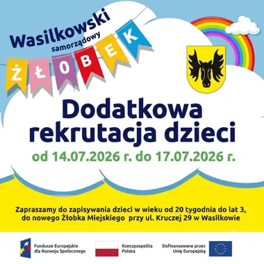 Dodatkowy nabór do żłobka w Wasilkowie. Miejsc jest niewiele