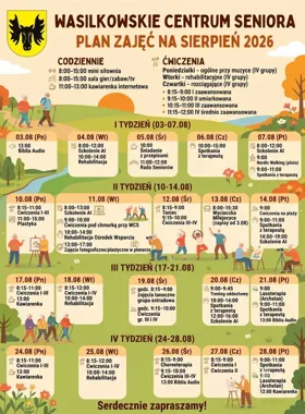 Sierpniowy plan dla seniorów łączy ćwiczenia, AI i wyjazd