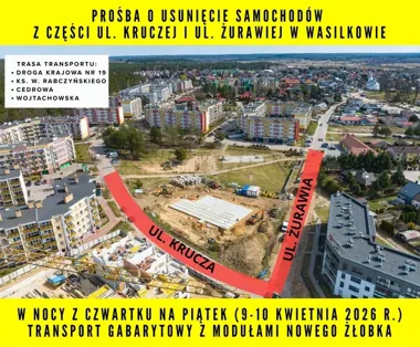 Siedem gigantycznych transportów w nocy otworzy drogę do nowego żłobka