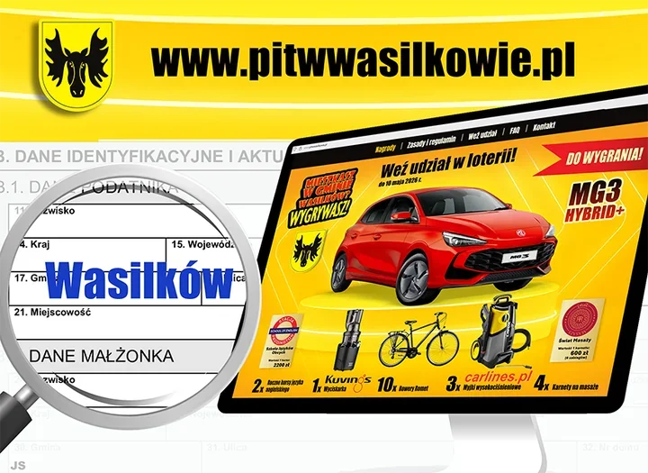 Zamieszkaj w gminie Wasilków – zgłoś PIT i wygraj **MG3 Hybrid+** oraz 20 nagród
