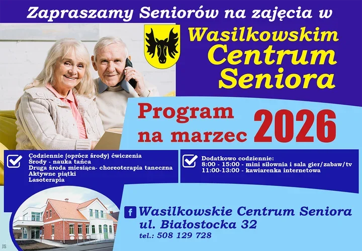 Marzec w Wasilkowskim Centrum Seniora – program zajęć, rehabilitacja i lasoterapia